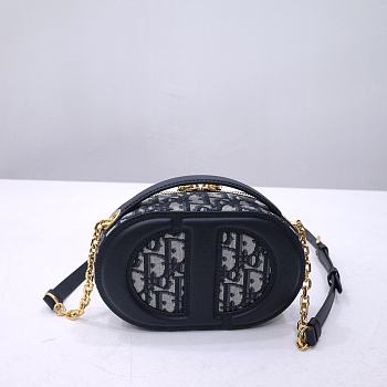 Okify Dior Signature Oval Camera Bag In Blue Oblique 18x6x11cm
