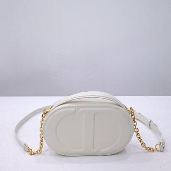 Okify Dior Signature Oval Camera Bag In White 18x6x11cm