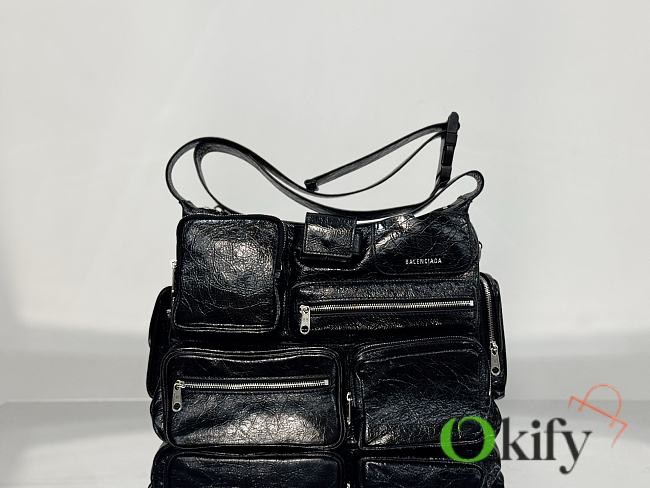 Okify Balenciaga Superbusy Bag In Black 33x24x9.9cm  - 1
