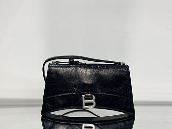 Okify Balenciaga Crush Crinkled Black Bag With Silver Hardware 25x15x8cm 