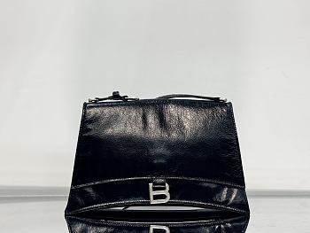 Okify Balenciaga Crush Crinkled Black Bag With Silver Hardware 31x20x10cm 