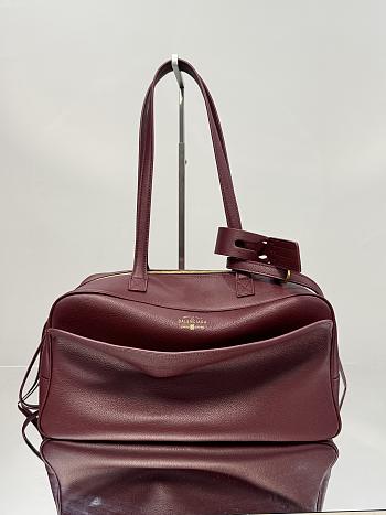Okify Balenciaga Carrie Bowling Bag In Red 35.8x18.7x16.5cm 