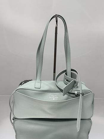 Okify Balenciaga Carrie Bowling Bag In Blue 30.9x11.9x11.9cm 