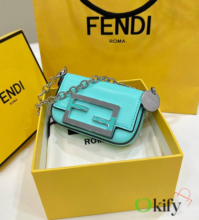 Okify Fendi x Tiffany Mini Baguette Bag In Blue 11x2.5x7cm - 1