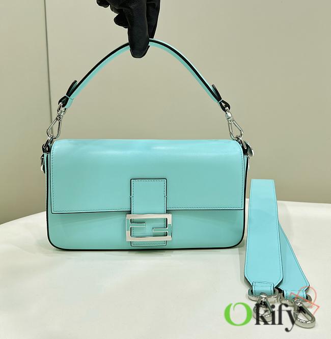 Okify Fendi x Tiffany Baguette Bag In Blue 27x6x13cm - 1