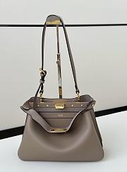 Okify Fendi Peekaboo Soft Medium Bag In Dove Gray 29x12x19cm  - 1