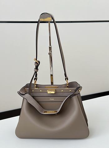 Okify Fendi Peekaboo Soft Medium Bag In Dove Gray 29x12x19cm 