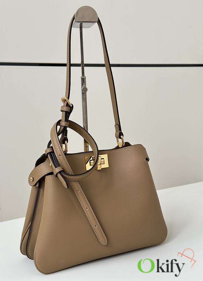 Okify Fendi Peekaboo Soft Medium Bag In Beige 29x12x19cm  - 1