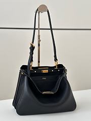 Okify Fendi Peekaboo Soft Medium Bag In Black 29x12x19cm  - 2