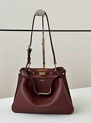 Okify Fendi Peekaboo Soft Medium Bag In Brown 29x12x19cm  - 3