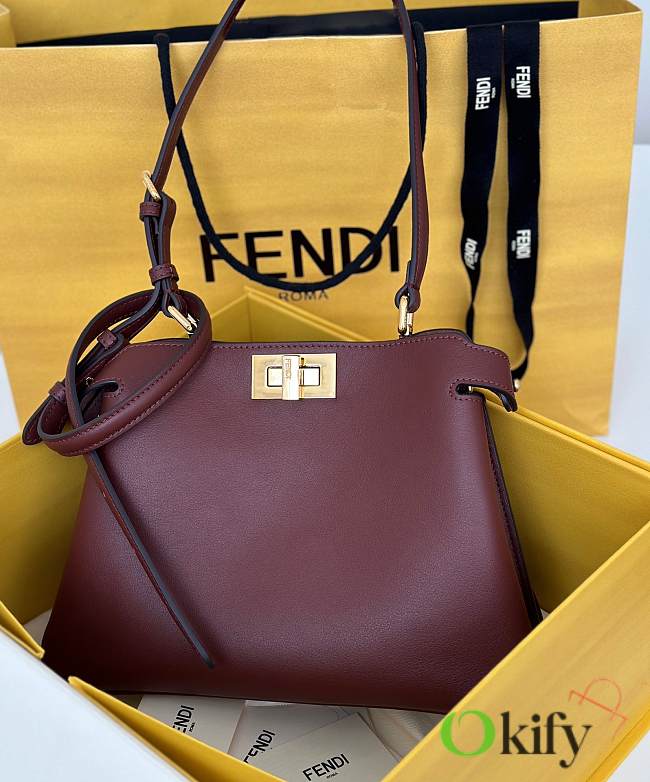 Okify Fendi Peekaboo Soft Medium Bag In Brown 29x12x19cm  - 1