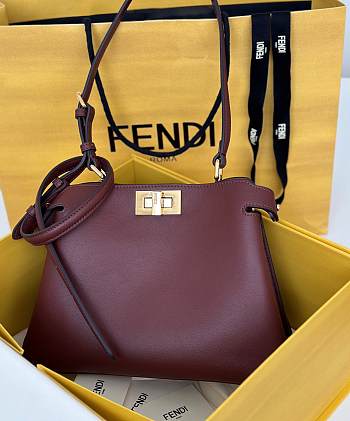 Okify Fendi Peekaboo Soft Medium Bag In Brown 29x12x19cm 