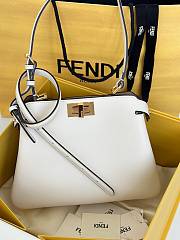 Okify Fendi Peekaboo Soft Medium Bag In White 29x12x19cm  - 1