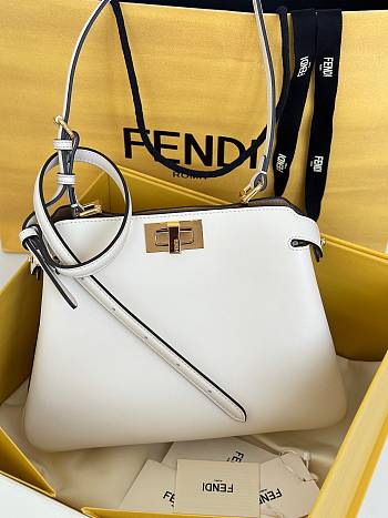 Okify Fendi Peekaboo Soft Medium Bag In White 29x12x19cm 