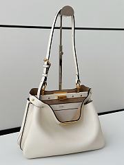 Okify Fendi Peekaboo Soft Medium Bag In White 29x12x19cm  - 3