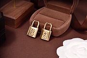 Okify Balenciaga Lock Gold Earrings  - 1