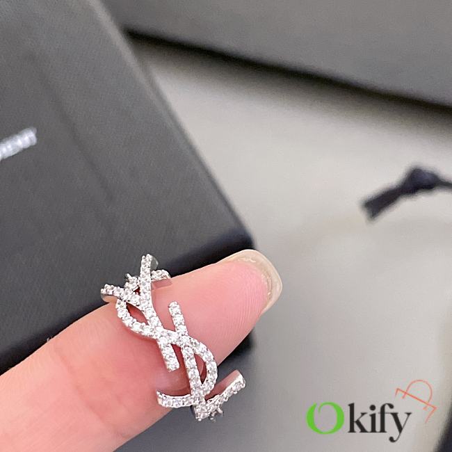 Okify YSL Diamond Silver Ring 23169 - 1