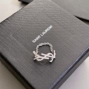 Okify YSL Diamond Silver Ring 23169 - 4