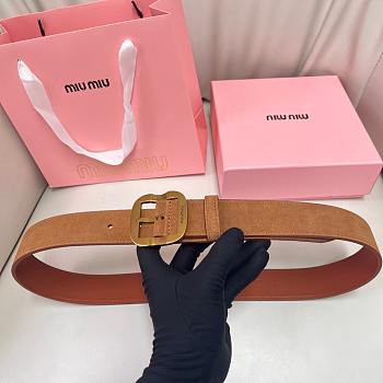 Okify MiuMiu Brown Suede Belt 34mm 