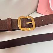 Okify MiuMiu Dark Brown Suede Belt 34mm  - 4