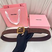 Okify MiuMiu Dark Brown Suede Belt 34mm  - 1