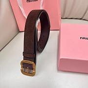 Okify MiuMiu Dark Brown Suede Belt 34mm  - 3