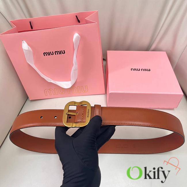 Okify MiuMiu Brown Belt 34mm  - 1