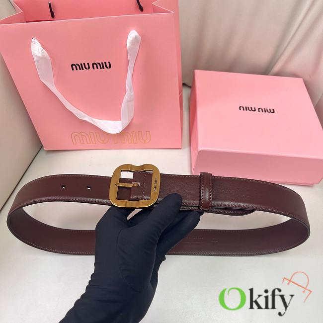 Okify MiuMiu Dark Brown Belt 34mm  - 1