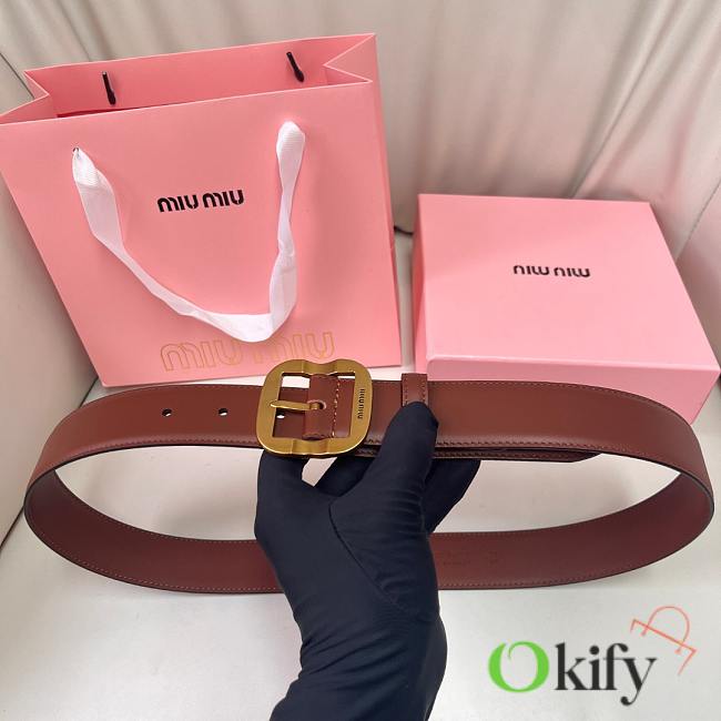 Okify MiuMiu Coffee Brown Belt 34mm  - 1