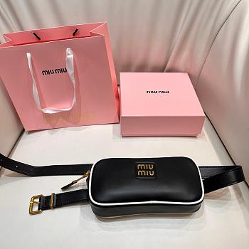 Okify MiuMiu Leather Belt Bag In White 17x8x3cm 