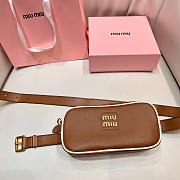 Okify MiuMiu Leather Belt Bag In Brown 17x8x3cm  - 6