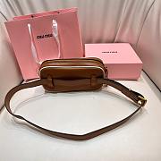 Okify MiuMiu Leather Belt Bag In Brown 17x8x3cm  - 3