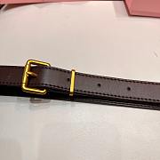 Okify MiuMiu Leather Belt Bag In Dark Brown 17x8x3cm  - 5