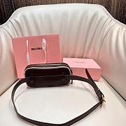 Okify MiuMiu Leather Belt Bag In Dark Brown 17x8x3cm  - 3