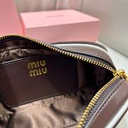 Okify MiuMiu Leather Belt Bag In Dark Brown 17x8x3cm  - 4