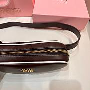 Okify MiuMiu Leather Belt Bag In Dark Brown 17x8x3cm  - 2