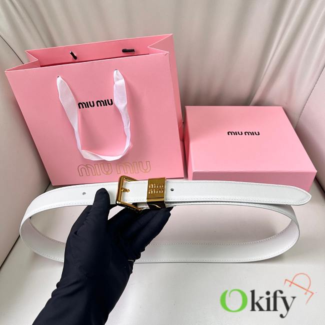 Okify MiuMiu White Belt 30mm - 1