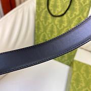 Okify Gucci Purple Crystal Buckle Black Belt 30mm - 4