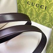 Okify Gucci Purple Crystal Buckle Dark Brown Belt 30mm - 5