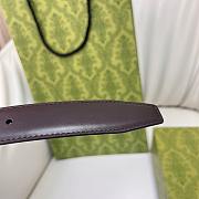 Okify Gucci Purple Crystal Buckle Dark Brown Belt 30mm - 3