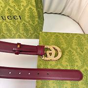 Okify Gucci Pink Crystal Buckle Red Belt 30mm - 3
