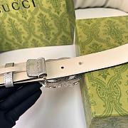 Okify Gucci Silver Crystal Buckle Silver Belt 30mm - 5