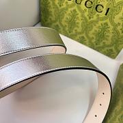 Okify Gucci Silver Buckle Silver Belt 30mm - 5