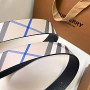 Okify Burberry Silver Buckle Blue Check Belt 35mm - 6