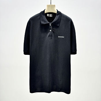 Okify MiuMiu Black Polo Shirt S-XL 