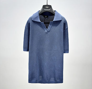 Okify Fendi Blue Polo Shirt S-XL 