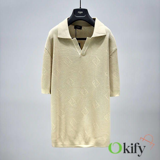 Okify Fendi Beige Polo Shirt S-XL  - 1