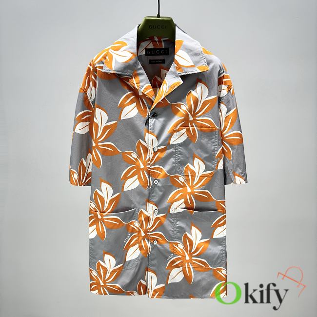 Okify Gucci Orange Flower Shirt S-XL - 1