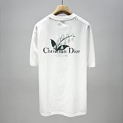 Okify Dior White T-shirt With Lily Flowers XS-L  - 5