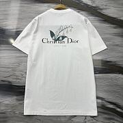 Okify Dior White T-shirt With Lily Flowers XS-L  - 3